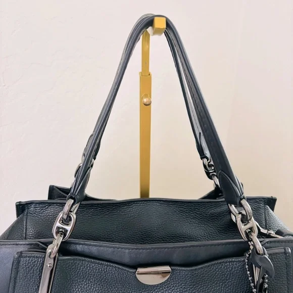 Coach Dreamer 36 Gunmetal Black Leather Tote Bag 38550 - Picture 7 of 15